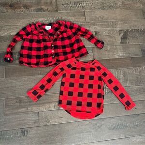 Old Navy + Cat & Jack Holiday Christmas Tops Shirt Bundle Lot 4T Buffalo Plaid